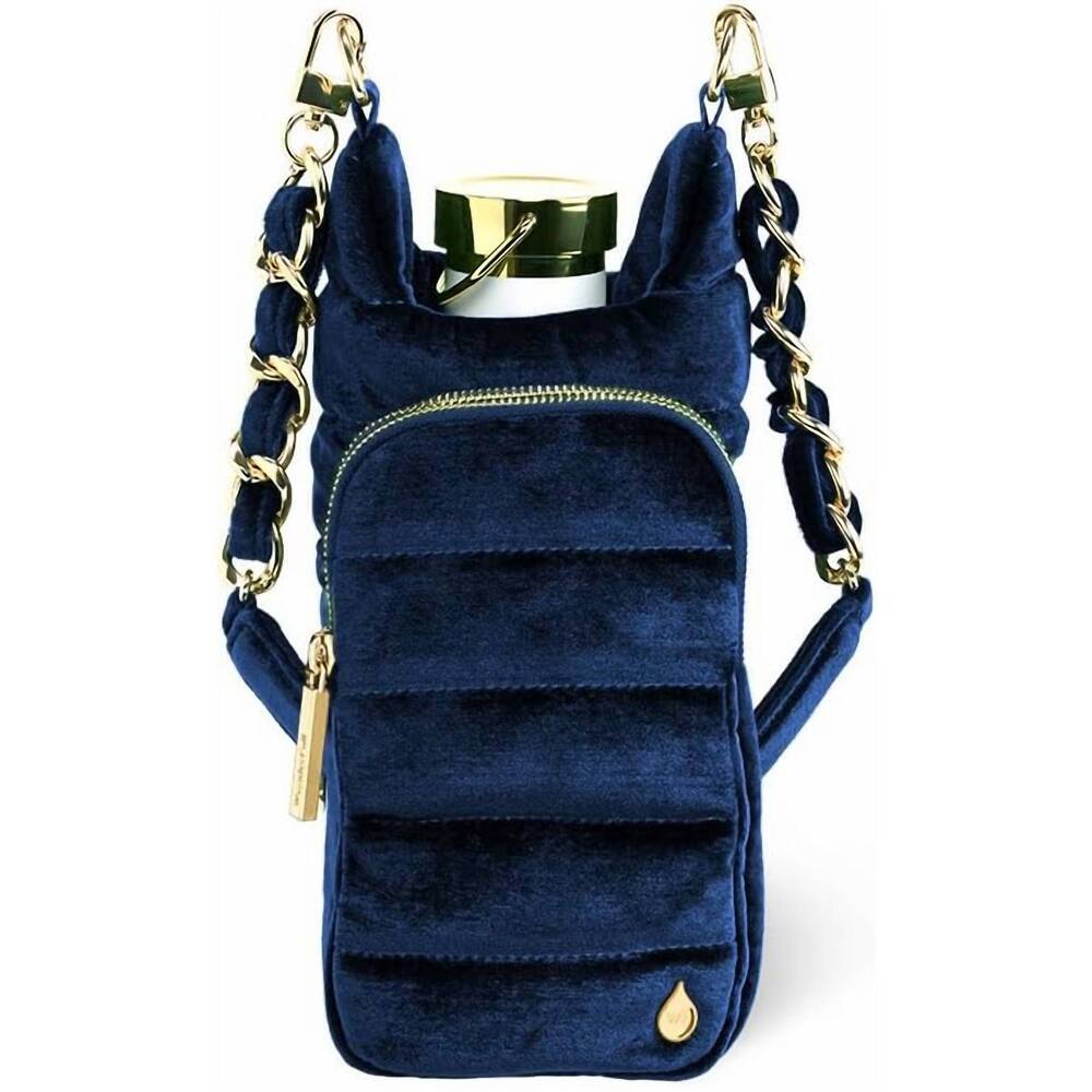 NEW WANDERFULL velvet hydrobag with chain shoulder strap 32 oz water bottle carr